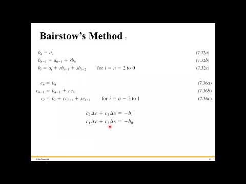 Lecture 2021 02 05 Roots of Polynomials Part 2 Bairstow's Method
