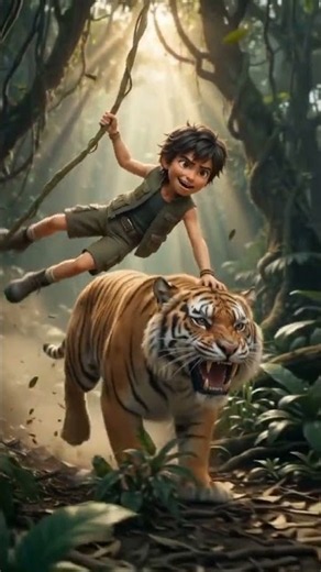 Mowgli vs Tiger 🐯 Epic Jungle Fight | Cartoon Action Short #cartoonshorts