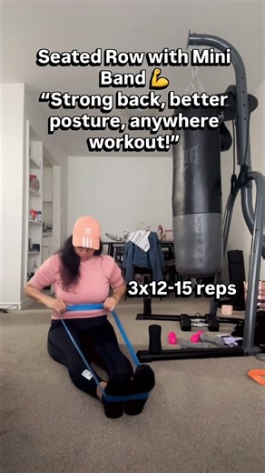 Seated Mini Band Rows | Simple Home Exercise for a Strong Back#trending #homeworkout #fitnessshorts