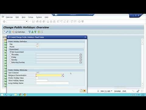 16 SAP HCM Holiday Calendar (SCAL)