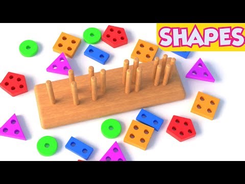 Learn Shapes with Wooden Blocks | Fun Learning Video for Toddlers