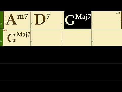 Am7 D7 Gmaj7 (100bpm Jazz) backing track