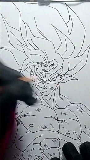 Drawing Super Saiyan Goku (Bare Chest & Wounded) | Pencil + Pointer + Color Pencils