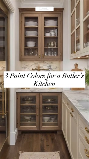 Interiors by Identity Design | Custom builds & Remodeling on Instagram: "Designing a butler’s kitchen that feels just as elevated as the main one? Here are 3 paint colors that bring both beauty and function to the space❤️⬇️ ✨Origami White sets the perfect soft and clean backdrop—subtle, timeless, and incredibly versatile. ✨Succulent adds a gentle, modern green with a calming depth that pairs beautifully with natural wood or brushed brass. ✨And if you’re craving drama, Jasper delivers—a rich, moo