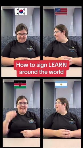 How to sign LEARN in 4 World Sign Languages #signlanguage #asl #deafworld #southkorea #korean