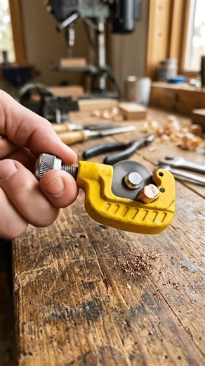 Testing Mini tubing cutter cutting copper
