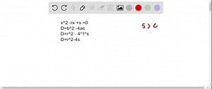 Use the discriminant to determine the number of real solutions of the equation. Do not solve the equation. x^2-r x+s=0 (s>0, r>2 √(s)) | Numerade