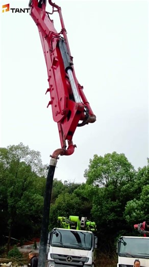 On-Site at the Base: 56m Pump Truck Full Test #pump #concrete #movie #constructionlife#boom