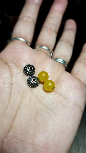 DBZ potara inspired earrings made from these beautiful amber gems! #dbz #supersaiyan #amber #earrings #handmade