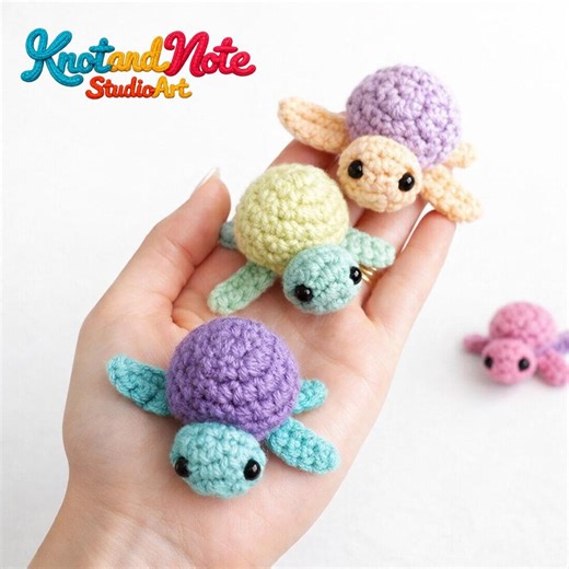 Tiny Turtle Crochet Pattern , Amigurumi Mini Sea Animal Crochet PDF Ebook , Beginners Tiny Small Crochet Kids Toy Pattern - Etsy