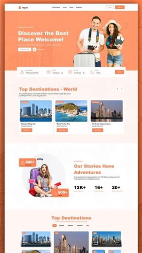 Create A Responsive Tour & Travel Agency Website Design Using HTML / CSS / JAVASCRIPT | Step By Step