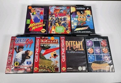 LOT OF 6 Sega Genesis Video Games In Box + 1 Empty Case - Vintage Video Game Lot | eBay