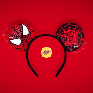 Spider Hero Mouse Ears, Mickey Ears for Boys and Men, Black & Red Minnie Ears, Mickey Ear, Super Hero Headband, Characters Ears for All Ages - Etsy