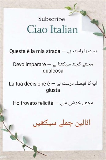 Learn Italian Sentences in Hindi/Urdu 🇮🇹 | Daily Use Phrases #Shorts