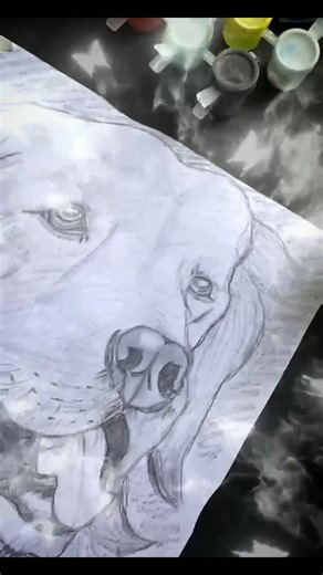 realistic dog drawing 🐕 #shorts