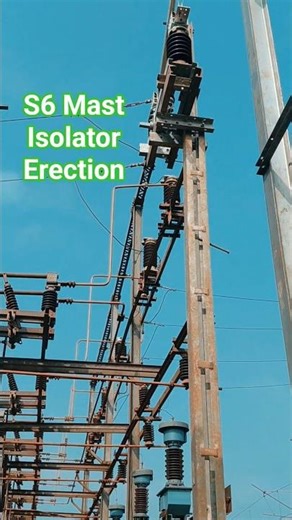 🚄🙏🙏 S6 Mast Isolator Erection IND Railway OHE Work #support #civilengineering #viralvideo