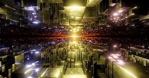 Futuristic Abstract Tunnel Fly Through Loop Background