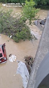 346K views · 5.1K reactions | CRAZY video from Wheeling, WV shows destroyed cars littering the creek beneath the Junior Avenue bridge following major flooding. Heavy rain - with rainfall rates of up to 4 inches per hour - has been sparking flash flood warnings since Saturday evening, and more rain is expected into the week. | WeatherNation | Facebook