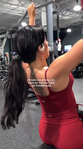 karina elizabeth 🧚🏼‍♂️ on Instagram: "coming to you SUMMER 2026 🙂‍↕️🙂‍↕️🙂‍↕️ top: @oneractive softmotion strappy mid tank “ruby red” (size medium) bottom: @oneractive softmotion fold over straight leg “ruby red” (regular length, size small) #gym #gymlife #gymoutfit #gymgirls #gymtime"