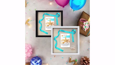 Tasse Verre 12x12 White Display Shadow Box (1-Pack) Frame w/Linen Background and 8 Stick Pins - Ready to Hang Shadowbox Picture Frame - Box Display Baby Memorabilia Wedding