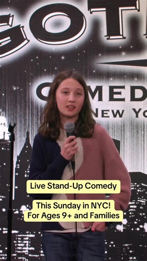 🤣 𝐋𝐢𝐯𝐞 𝐒𝐭𝐚𝐧𝐝-𝐔𝐩 𝐂𝐨𝐦𝐞𝐝𝐲 𝐢𝐧 𝐍𝐘𝐂! Info & Tickets: www.kidsncomedy.com *LINK IN BIO* Kids ‘N Comedy’s “Fresh Start” Live Stand Up Comedy Show. 𝗦𝘂𝗻𝗱𝗮𝘆 𝟭/𝟮𝟱 𝗮𝘁 𝟮𝗽𝗺 𝗮𝘁 𝗚𝗼𝘁𝗵𝗮𝗺 𝗖𝗼𝗺𝗲𝗱𝘆 𝗖𝗹𝘂𝗯. Kids ‘N Comedy presents original and family friendly stand-up comedy shows written and performed by the funniest kids ages 12-17 from the tri-state area. Appropriate for ages 9 and families. Arielle Brackett/Jan. 2025 Can’t make it this time? Catch our shows on Fe