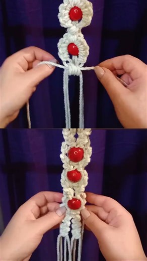 Macrame knot tutorial with beads #macrametutorial #patternknot #diy #easymacrame #basicmacrame