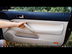 TUTORIAL: demontare (cum desfaci) fata panou usa pasager dreapta VW Golf 4 Mk4 / Bora in 5 pasi