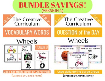 Wheels Study VOCABULARY WORDS & QUESTION OF THE DAY Guided Edition BUNDLE V1