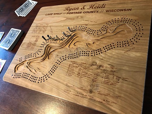 Personalized, Customized Lake Cribbage Board & Wall Art - Etsy