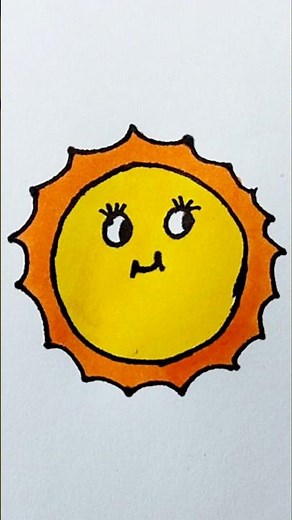Easy Sun Drawing for Kids | How to Draw a Cute Sun Step by Step | Fufi Arts