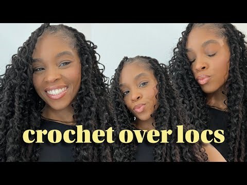 using crochet hair over my locs | boho loc style with REAL locs TUTORIAL