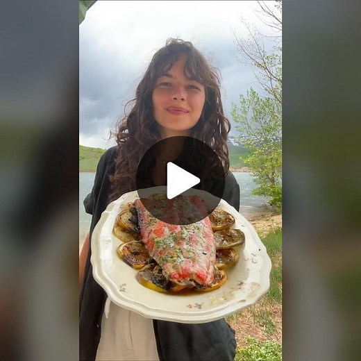 grilled lemon salmon with garlic butter #cooking #food #nature #grilling