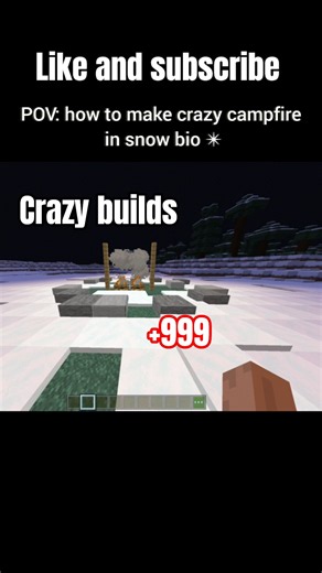 POV: How to Make a Crazy Campfire in a Snow Biome ❄️🔥 | Minecraft Build Hack