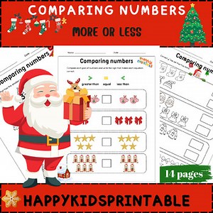 More or Less Comparing Numbers to 20  for Kindergarten  Math Worksheet