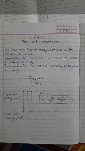 Heat and temperature class-7th Notes