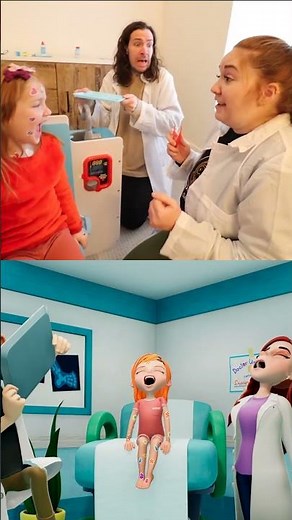 ADLEY gets her STiCKERPOX removed!! real life Adley vs Cartoon Adley goes to Doctor Dad!! #shorts