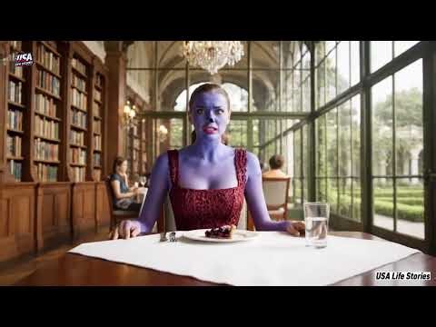 Blueberry Girl Transformation in Restaurant #veo3 #ai