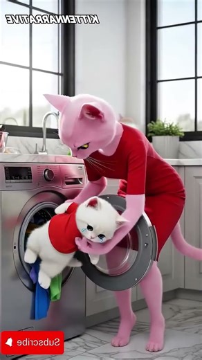 When She Put the Kitten into a Washing Machine 😭 #shorts #catstory