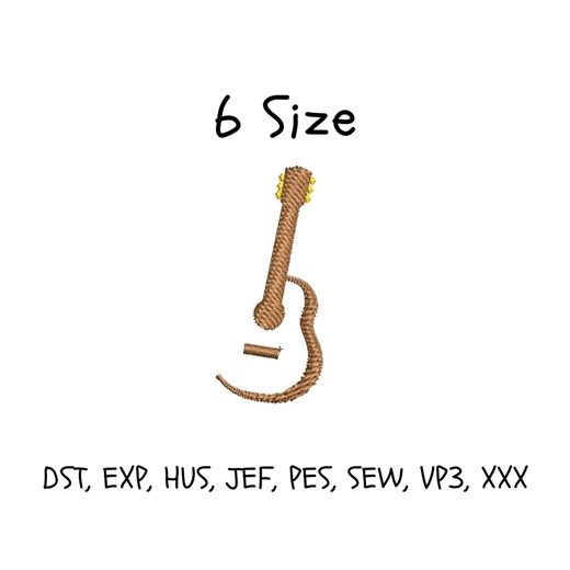 Guitar Embroidery Design: 6 Sizes (instant Download File) - Etsy