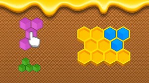 Introducing Hexa Buzzle, our newest puzzle app! Help the bees store their honey by using hexagonal blocks to fill in the game board in this tasty twist on a classic hexa-block puzzle game! | Random Logic Games