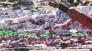 Dr. Pepper truck flips on icy roads near Reno