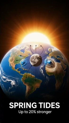 🌊 Spring vs Neap Tides — Sun and Moon Alignment Raises Ocean Levels Up to 20%