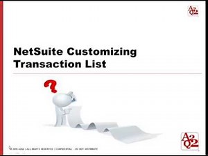 #74 | NetSuite Customizing Transaction List