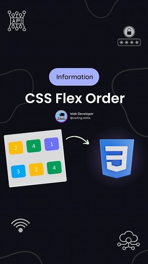 Stella • Coding • HTML • CSS • JAVASCRIPT on Instagram: "CSS Flex Order ✨ Learn With Animation 💻 Reorganizing your layout has never been easier with CSS Flex Order! 🙌🏼 If you're not sure what CSS flex order is, or how it works, this quick explanation will help clear things up. Flex order determines the order in which items are displayed in a flex container. It's a relatively simple concept, but it can be confusing if you're not familiar with it. Here's a quick rundown of how it works. ❤️ Hit 