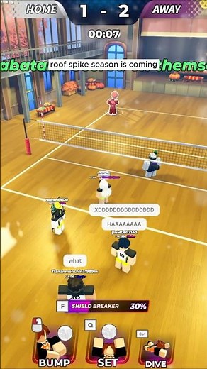 Jinko ROOF SPIKE 😭 | Volleyball Legends #roblox #volleyballlegends