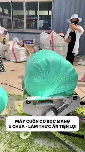 Máy cuốn cỏ ủ chua bảo quản thức ăn tiện lợi #maycuonco