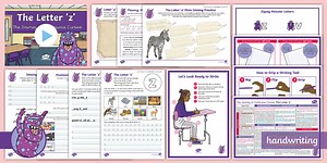 The Journey to Continuous Cursive: The Letter 'z' (Zigzag Monster Family Help Card 1) KS2 Activity Pack