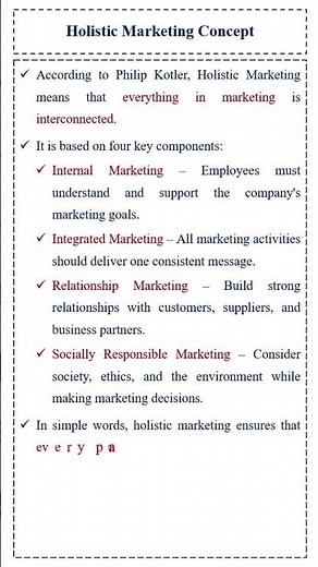 What is Holistic Marketing Concept? #marketing