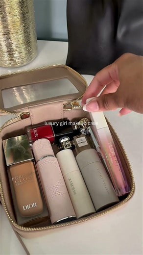 pack luxury girl makeup case with me