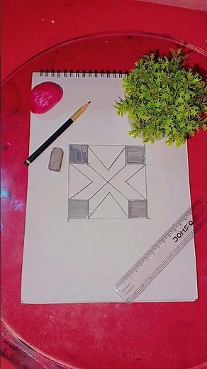 Easy 3D Drawing Tutorial for Beginners | Step-by-Step Pencil Sketch🌿🌹🌿#3Ddrawing #art